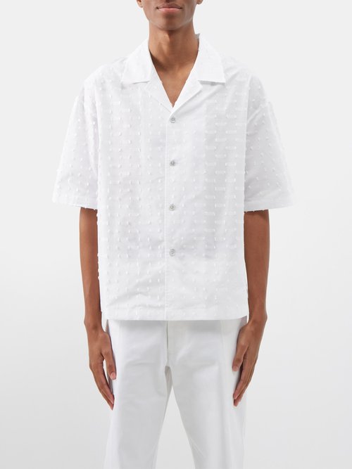 Le17septembre Homme Textured Cotton-blend Short-sleeved Shirt