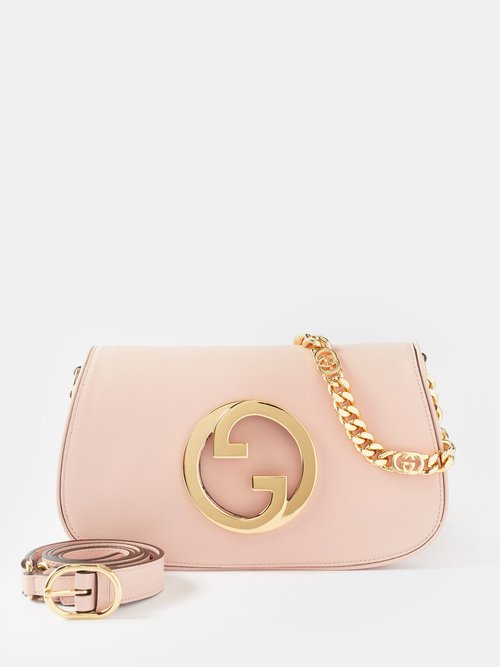 Gucci Blondie Leather Shoulder Bag In Powder Pink