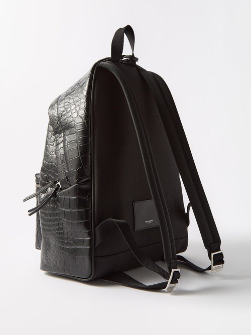 City backpack in CROCODILE-EMBOSSED leather, Saint Laurent