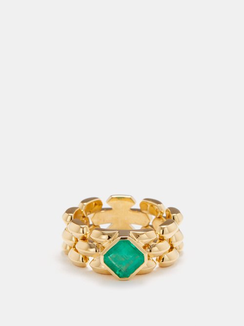 Lizzie Mandler Cleo Emerald & 18kt Gold Ring