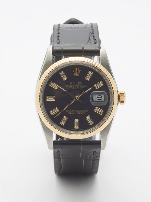 Lizzie Mandler Vintage Rolex Datejust 33mm Diamond & Gold Watch
