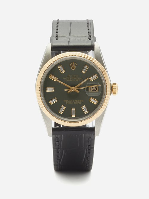 Lizzie Mandler Vintage Rolex Datejust 33mm Diamond & Steel Watch