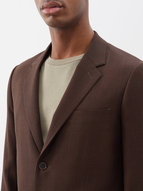 Auralee Hard Twist Pinstriped Wool-blend Suit Jacket | Smart Closet