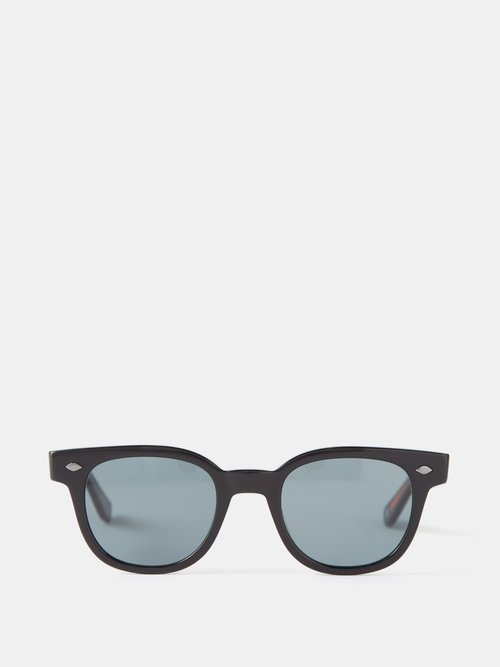 garrett leight - canter d-frame acetate sunglasses mens black blue