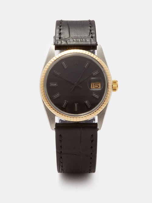 Lizzie Mandler Vintage Rolex Datejust 36mm Onyx & Gold Watch