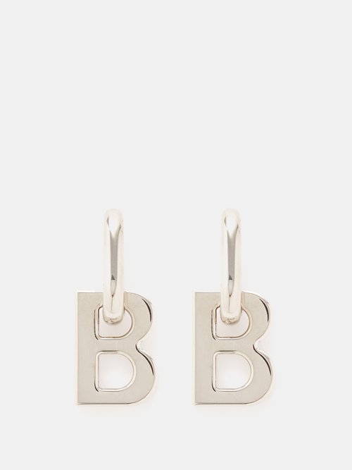Balenciaga - B Chain Xl Metal Earrings - Womens - Silver