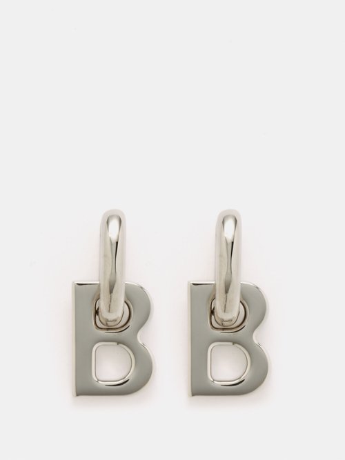 Balenciaga - B-charm Xs Hoop Earrings - Womens - Silver