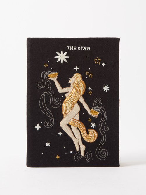 Olympia Le-tan The Star Tarot Embroidered Book Clutch Bag In Black