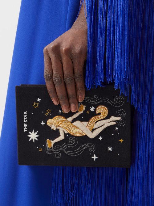 Olympia Le-Tan Les Etoiles Embroidered Book Clutch Bag