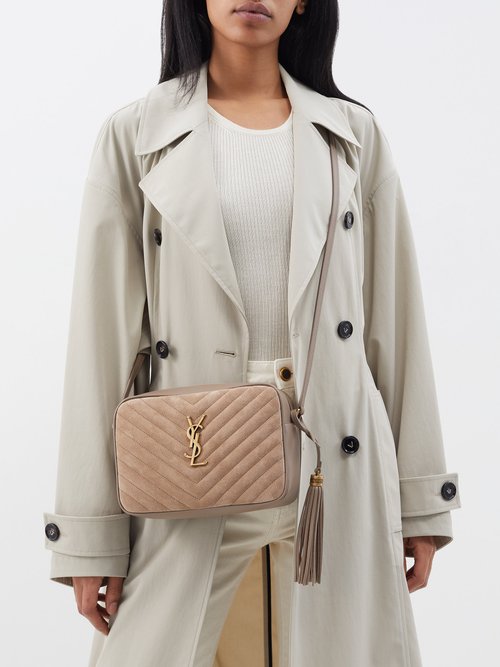 Beige Lou YSL-logo quilted-leather cross-body bag, Saint Laurent