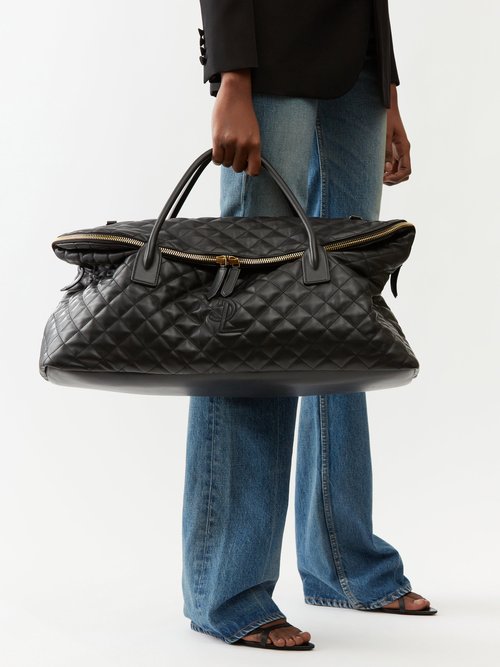 Saint Laurent ES Giant Travel Bag in Quilted Leather - Black - Women