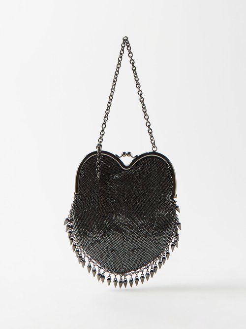 Saint Laurent Sac Coeur Bag in Platino & Black