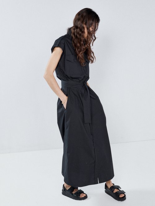 Raey - Organic-cotton Shirt Dress - Womens - Black