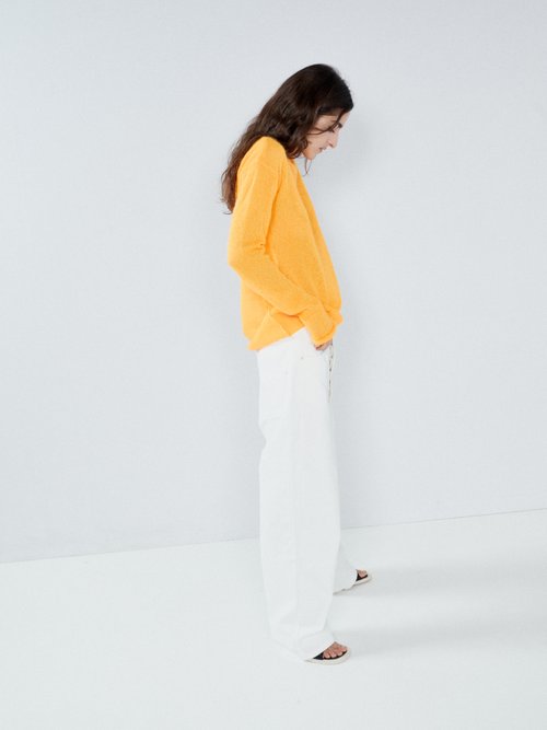 Raey - Open Knit Mohair And Wool-blend Jumper - Womens - Orange