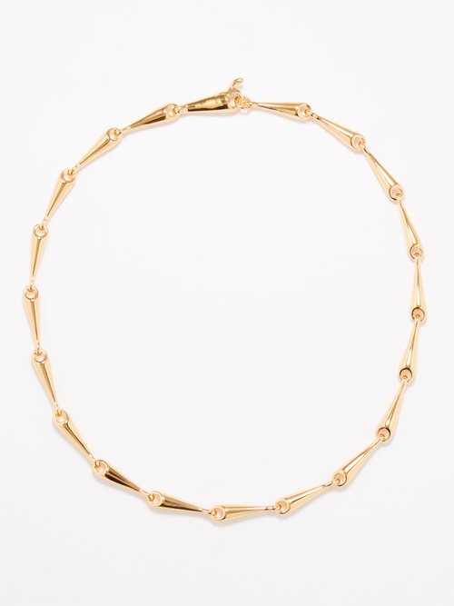 Annika Inez - Linked Large Gold-plated Sterling-silver Necklace - Womens - Yellow Gold