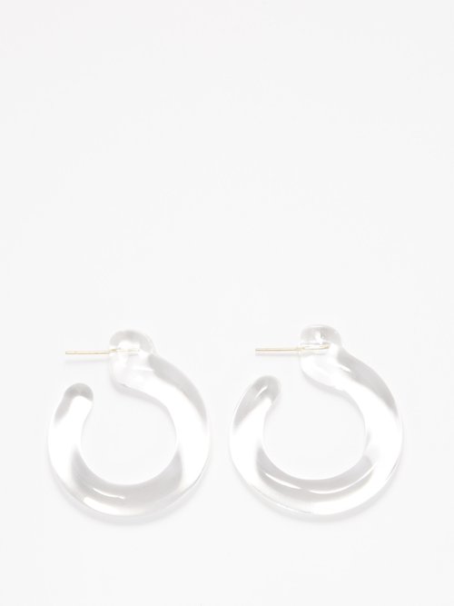 Annika Inez - Glassy Large 14kt Gold-fill Hoop Earrings - Womens - Clear