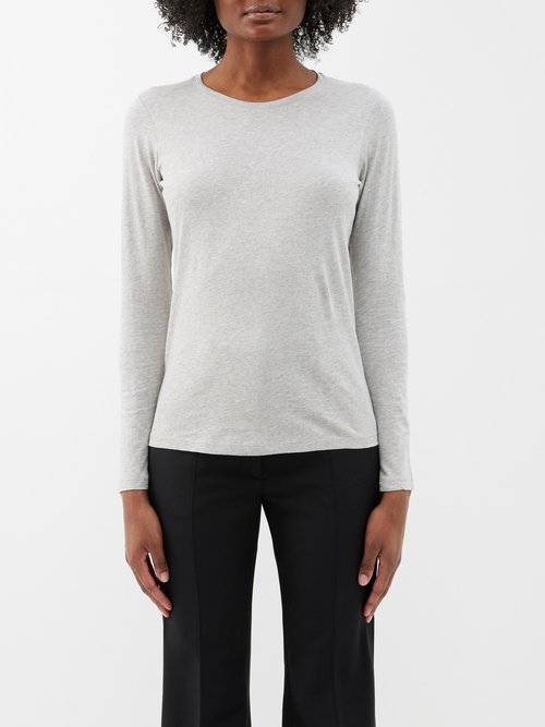 Another Tomorrow Cotton-jersey Long-sleeved T-shirt