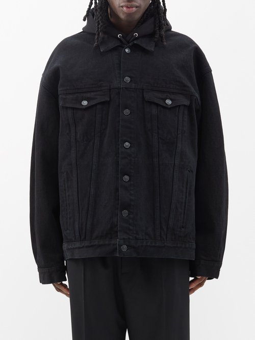 Balenciaga - Oversized Selvedge-denim Jacket - Mens - Black