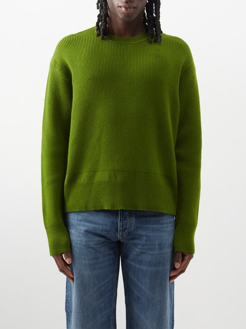 Bottega Veneta - English-rib Cashmere-blend Sweater - Mens - Dark Green
