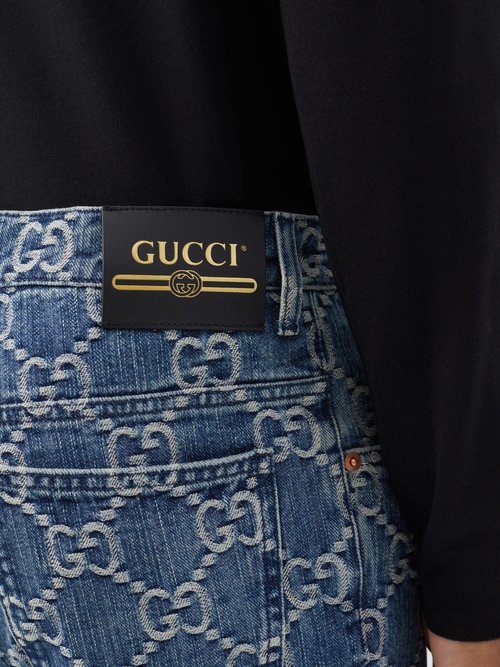 Gucci GG Jacquard Denim straight-leg Jeans - Farfetch