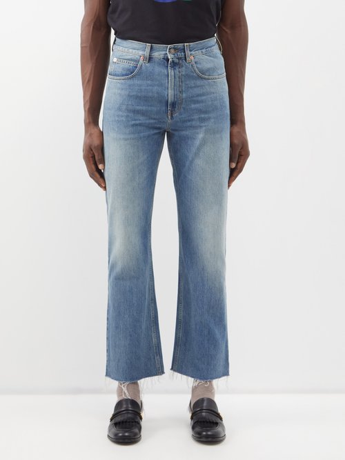 Gucci - Frayed-hem Wide-leg Jeans - Mens - Light Blue