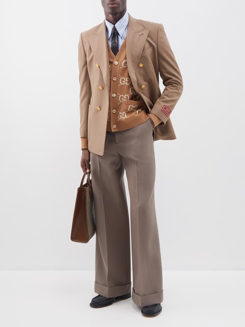 Gucci - Wool Tailored Trousers - Mens - Light Brown
