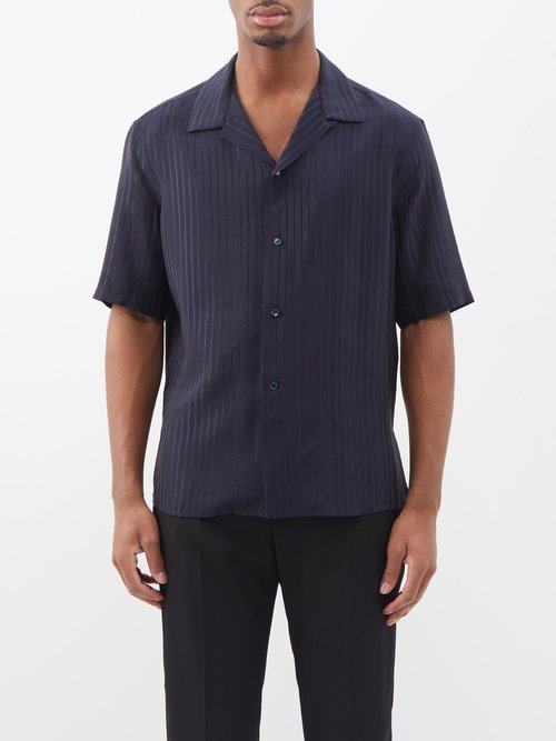 Saint Laurent Striped Silk-jacquard Shirt