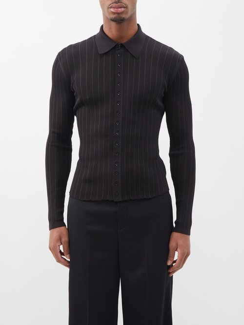 Saint Laurent - Fine-knit Silk Cardigan - Mens - Black
