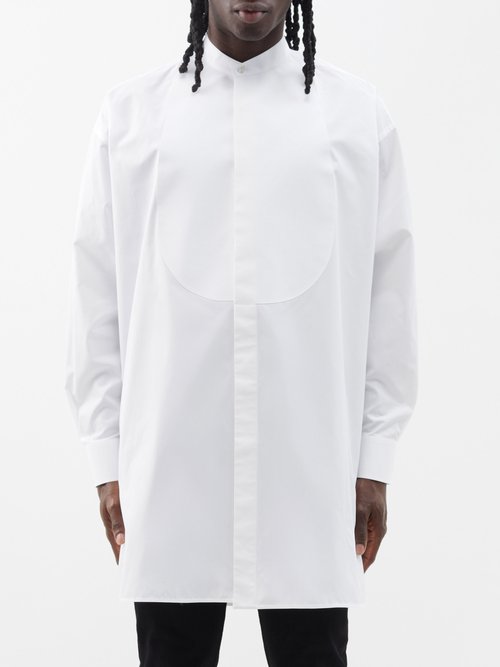 Alexander Mcqueen - Bib-panel Cotton-blend Shirt - Mens - White
