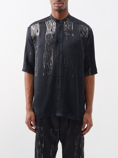 Delos Dion Stand-collar Shibori-dyed Silk Shirt