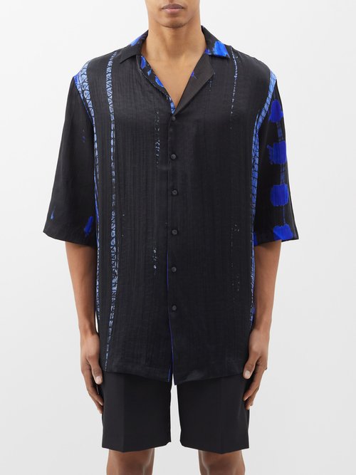 Delos Atlas Shibori-dyed Silk-satin Shirt
