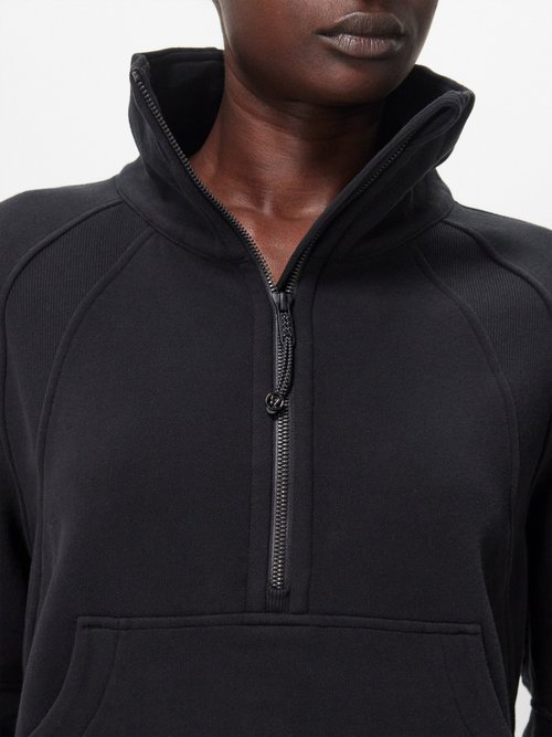 Black Scuba cotton-blend jersey hoodie, lululemon
