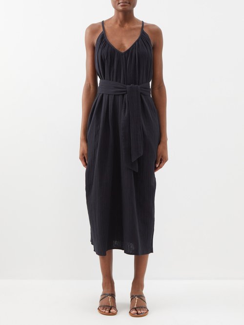Mara Hoffman Sydney Belted Organic-cotton Midi Dress