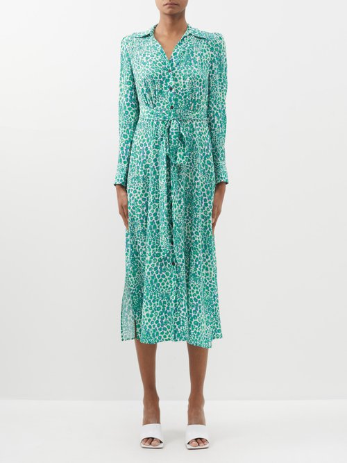 Cefinn Petra Leopard-print Silk Midi Dress