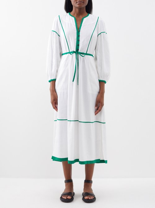 Cefinn Salone Drawstring-waist Linen-blend Dress