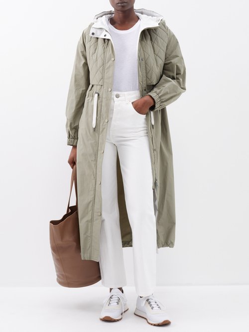Brunello Cucinelli Quilted-yoke Hooded Trench Coat | Smart Closet