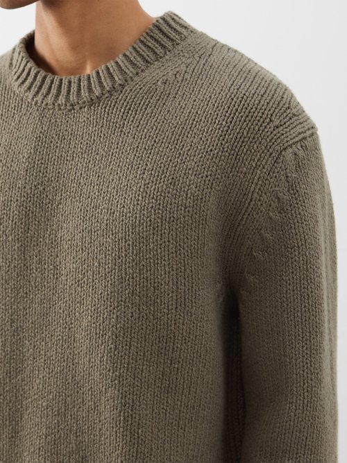 FRAME PANELLED COTTON-BLEND SWEATER 