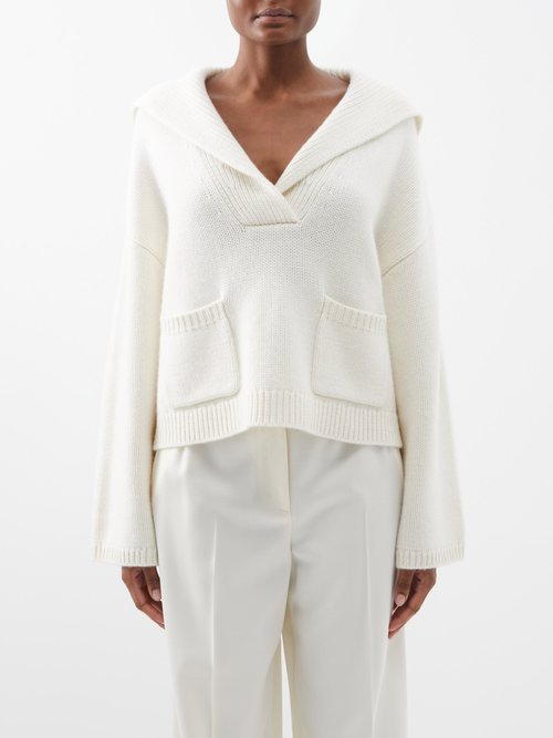 Nili Lotan - Izabela Sailor-collar Cashmere Sweater - Womens - Ivory