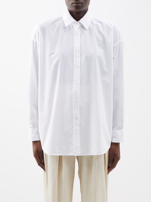 Nili Lotan - Mael Oversized Cotton-poplin Shirt - Womens - White