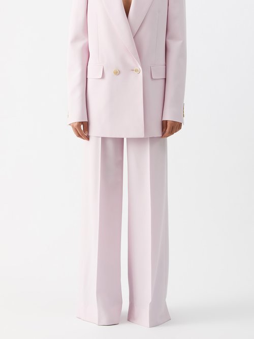 Alexander Mcqueen - Tailored Wide-leg Trousers - Womens - Pale Pink