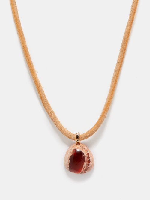 Dezso Fire Opal & 18kt Rose-gold Necklace