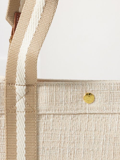 Beige Traversée large canvas tote bag, Rue De Verneuil