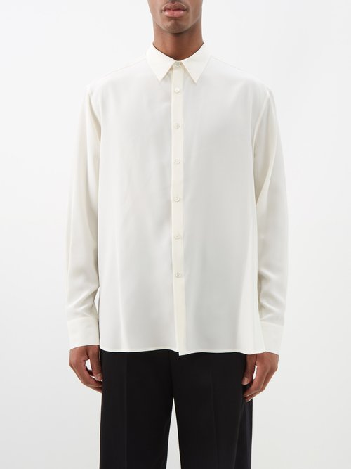 Nili Lotan - Rene Silk-crepe Shirt - Mens - Ivory
