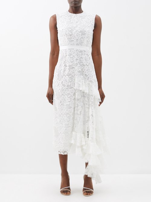 Erdem - Misty Ruffled Lace Dress - Womens - White