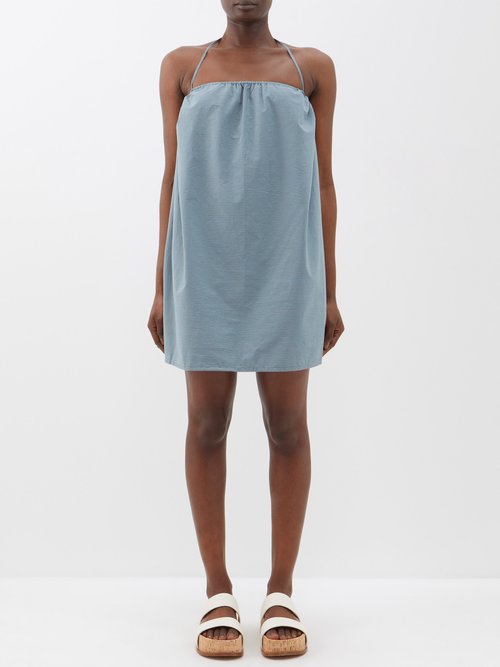 Deiji Studios The Halter Cotton Mini Dress