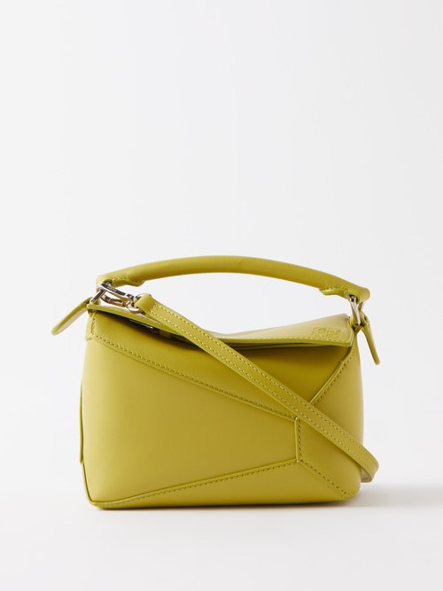 LOEWE Puzzle Mini Leather Bag in Green