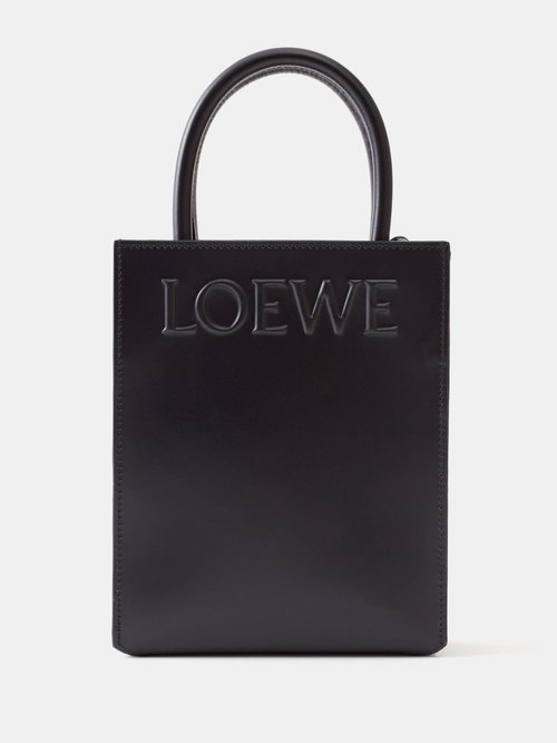 Loewe A5 Debossed-logo Leather Tote Bag In Black | ModeSens