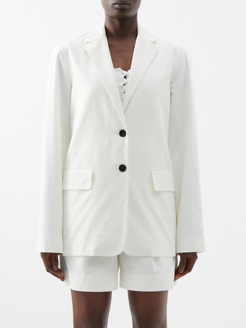 Proenza Schouler White Label - Side-tab Cotton Blazer - Womens - Off White