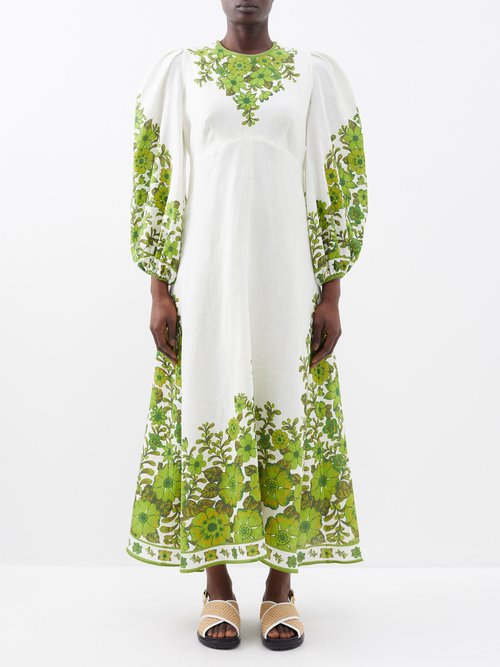 ALÉMAIS Wallis Myrtle-print Linen Dress