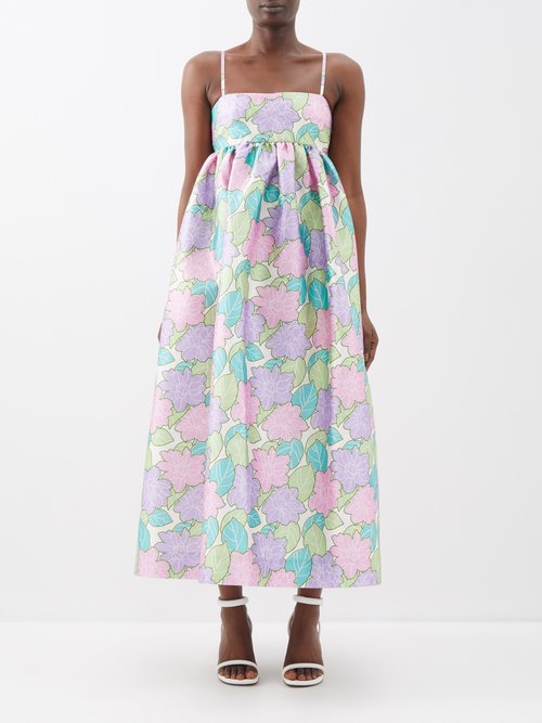 Ale mais - Luella Empire-waist Floral-print Twill Dress - Womens - Multi